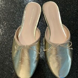 New Loeffler Randal Gold Mules 9.5